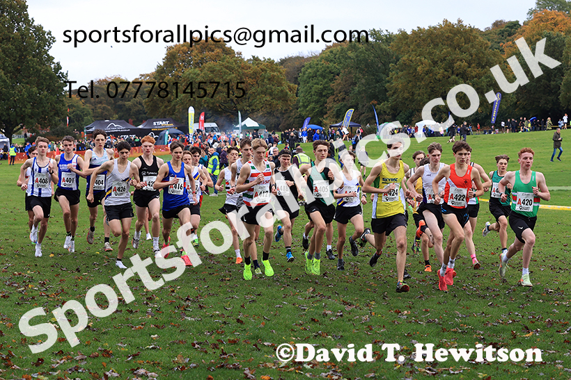 Mens under-17s, 2024 Northern Cross Country Relays, Graves Park, Sheffield.   Photo: David T. Hewitson/Sports for All Pics
